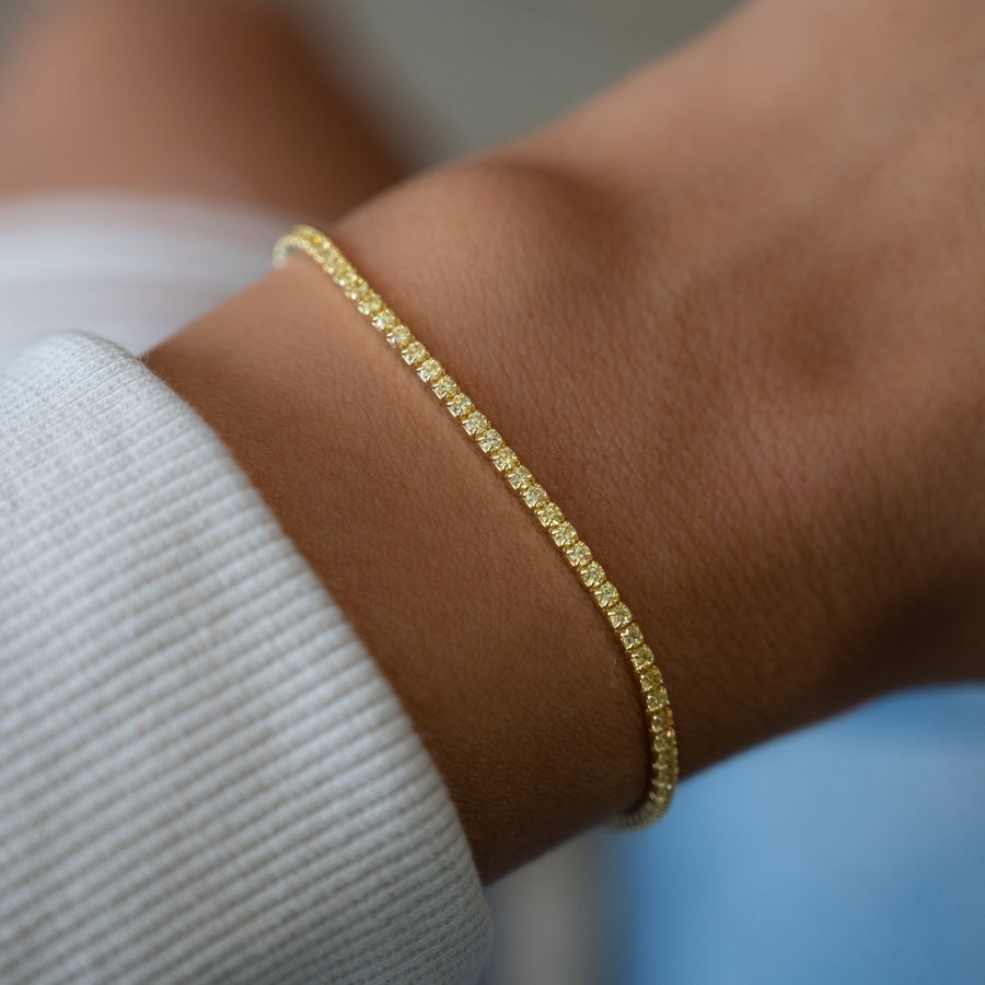 gold yellow stone tennis bracelet 